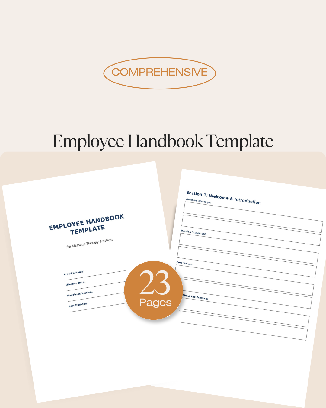  Employee Handbook Template for Massage Therapy Practice (Comprehensive)