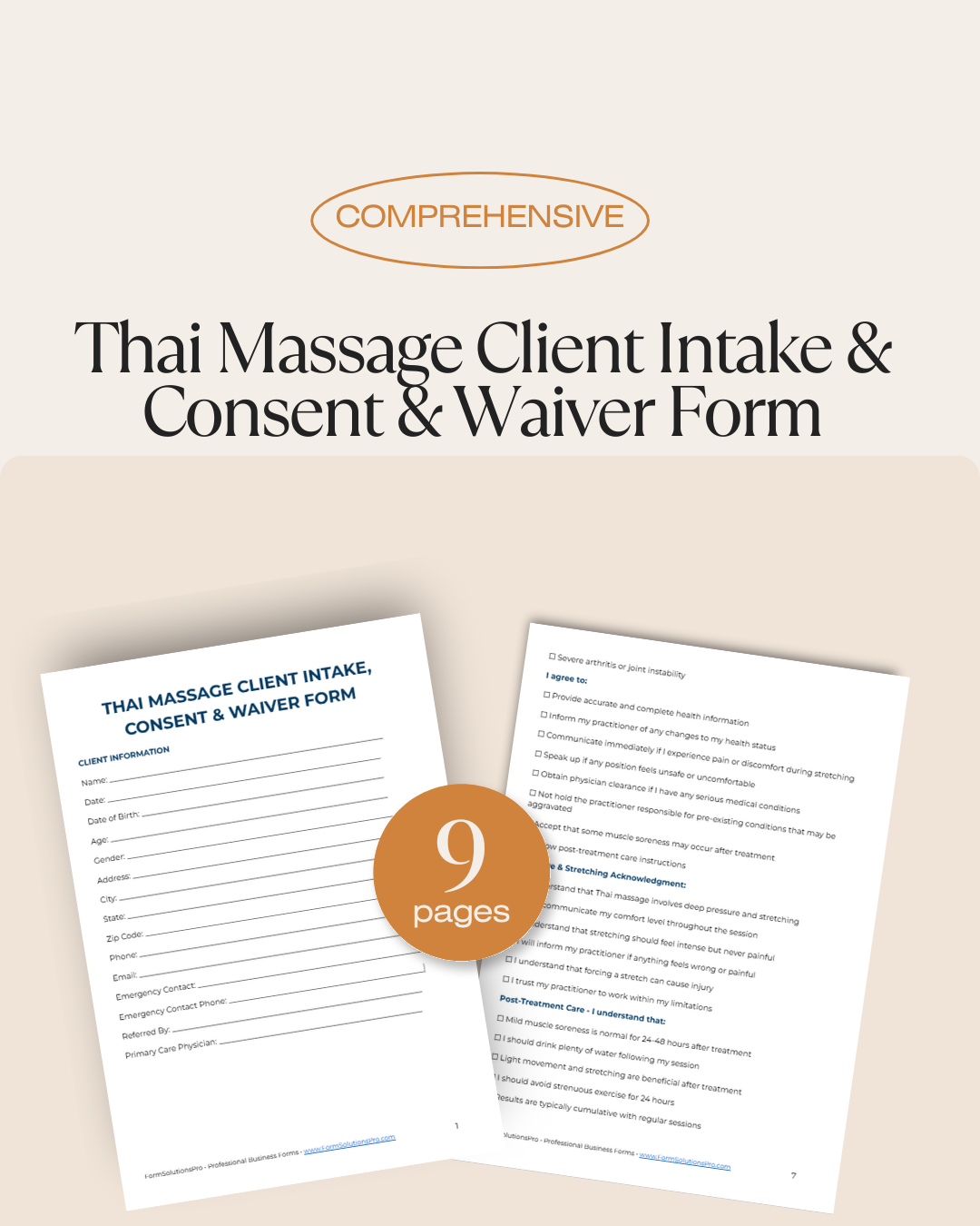 Thai Massage Consent Form
