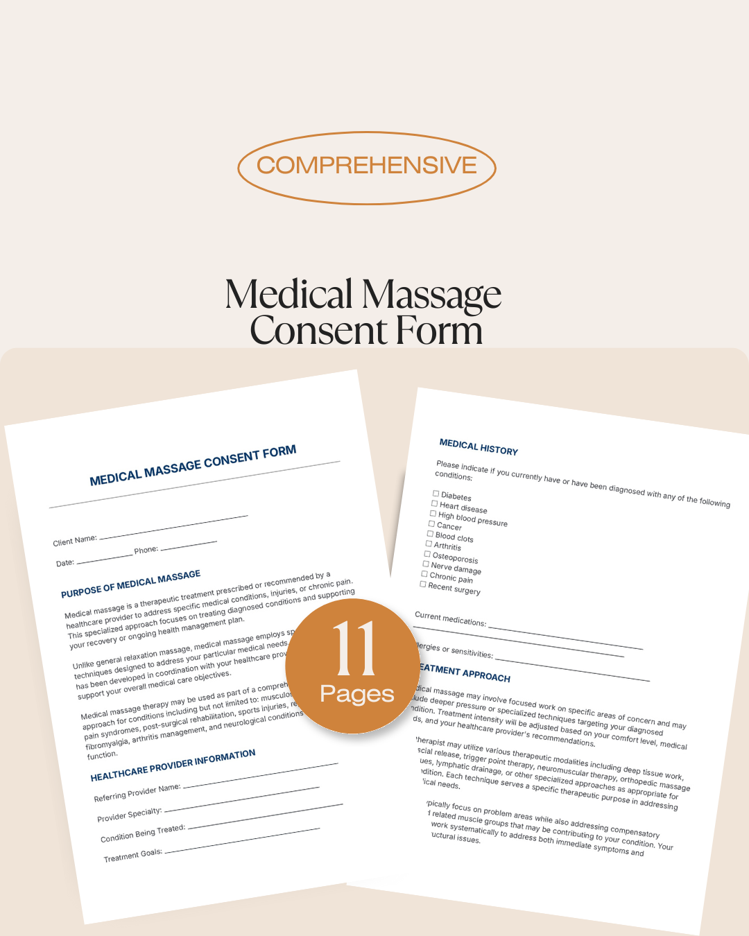 Medical Massage Consent Form Template