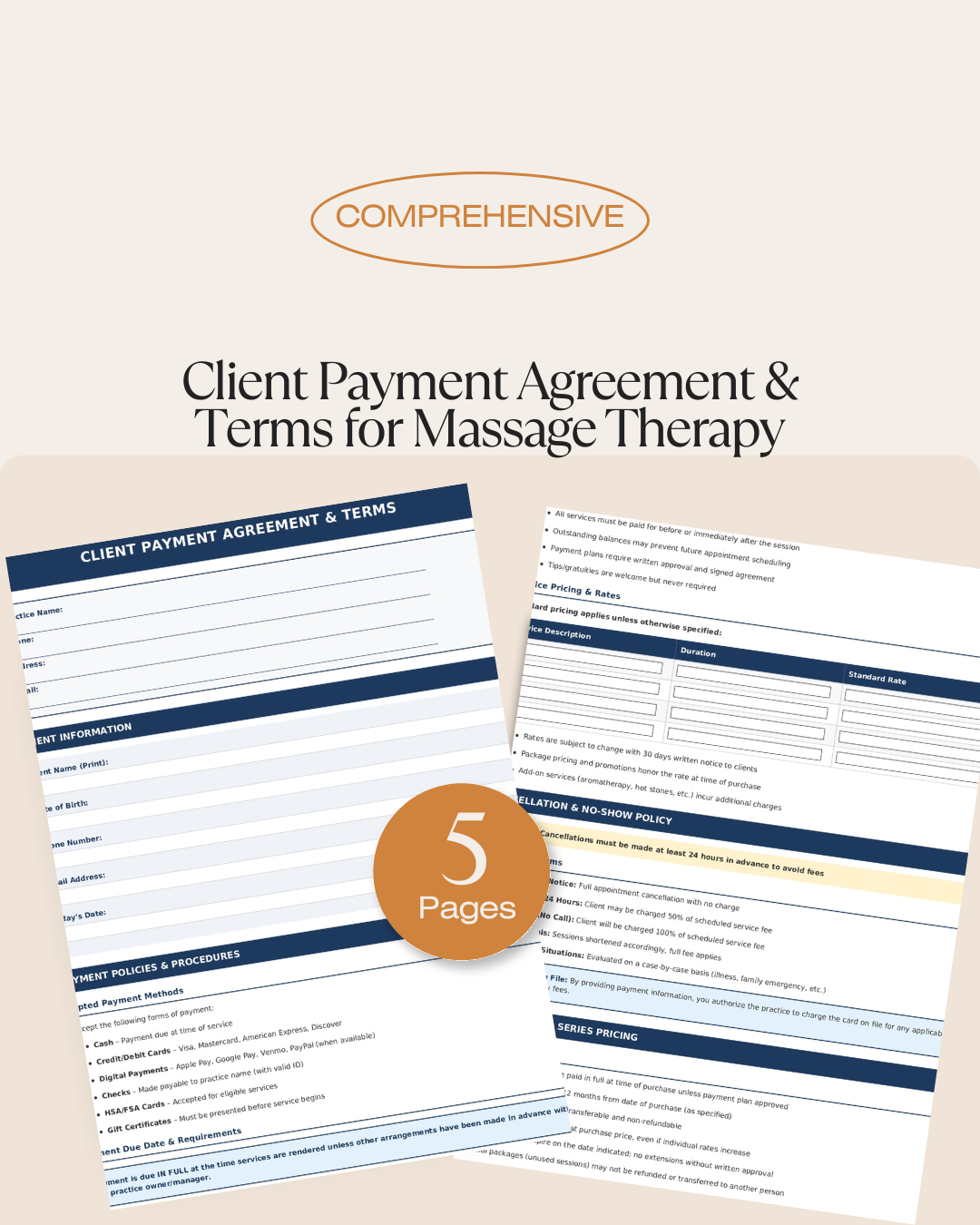 Client Payment Agreement & Terms Form
