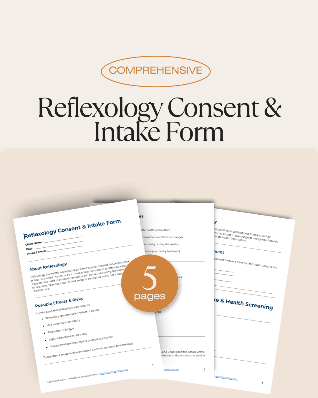 Reflexology Consent Form + Client Intake
