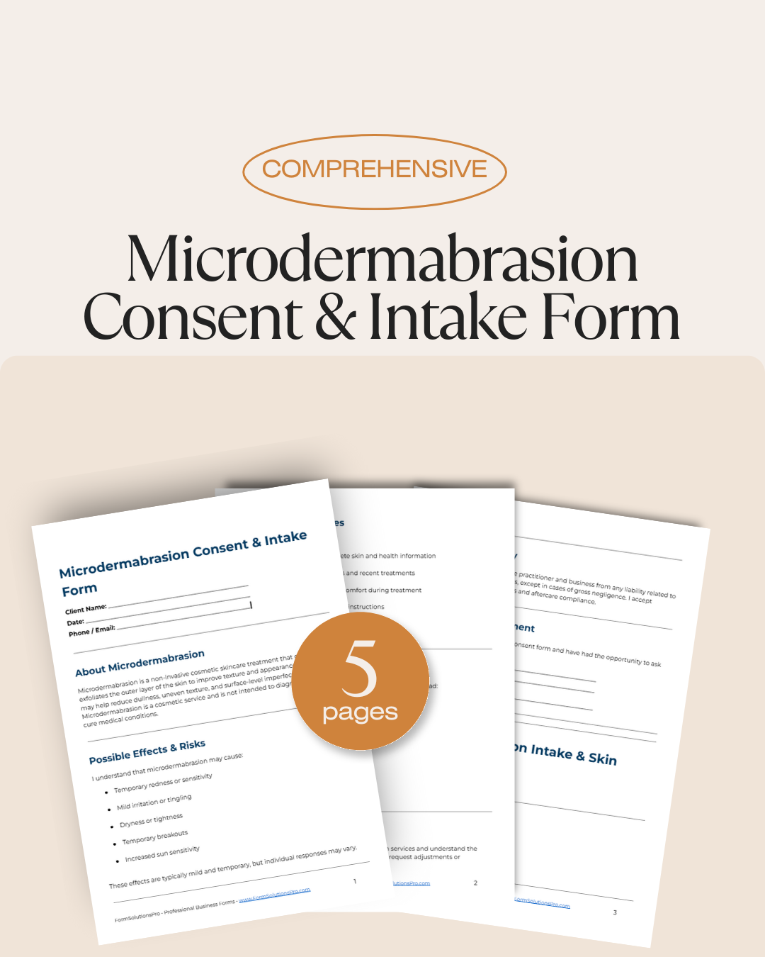 Microdermabrasion Consent Form + Client Intake