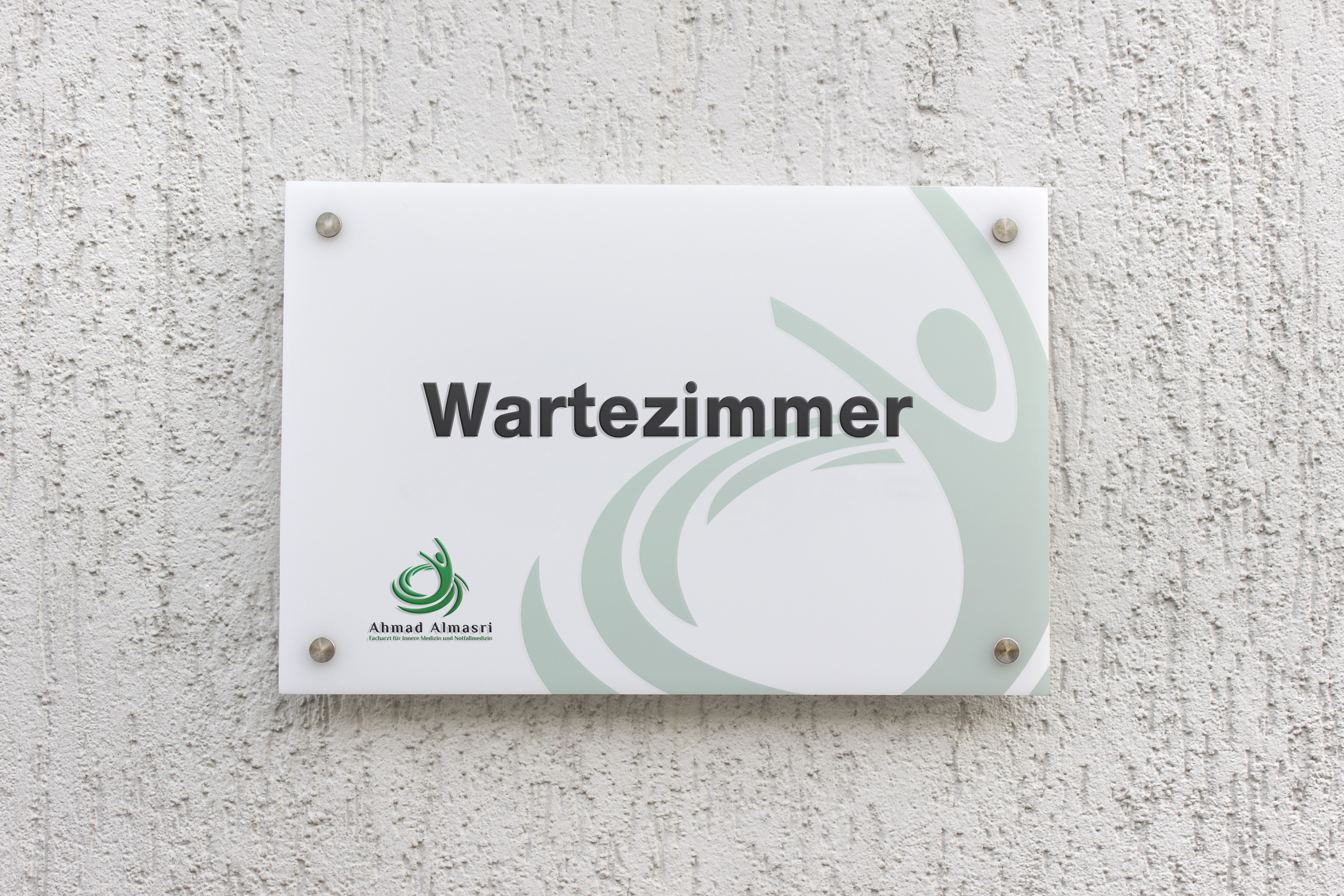 Wartezimmer Schild