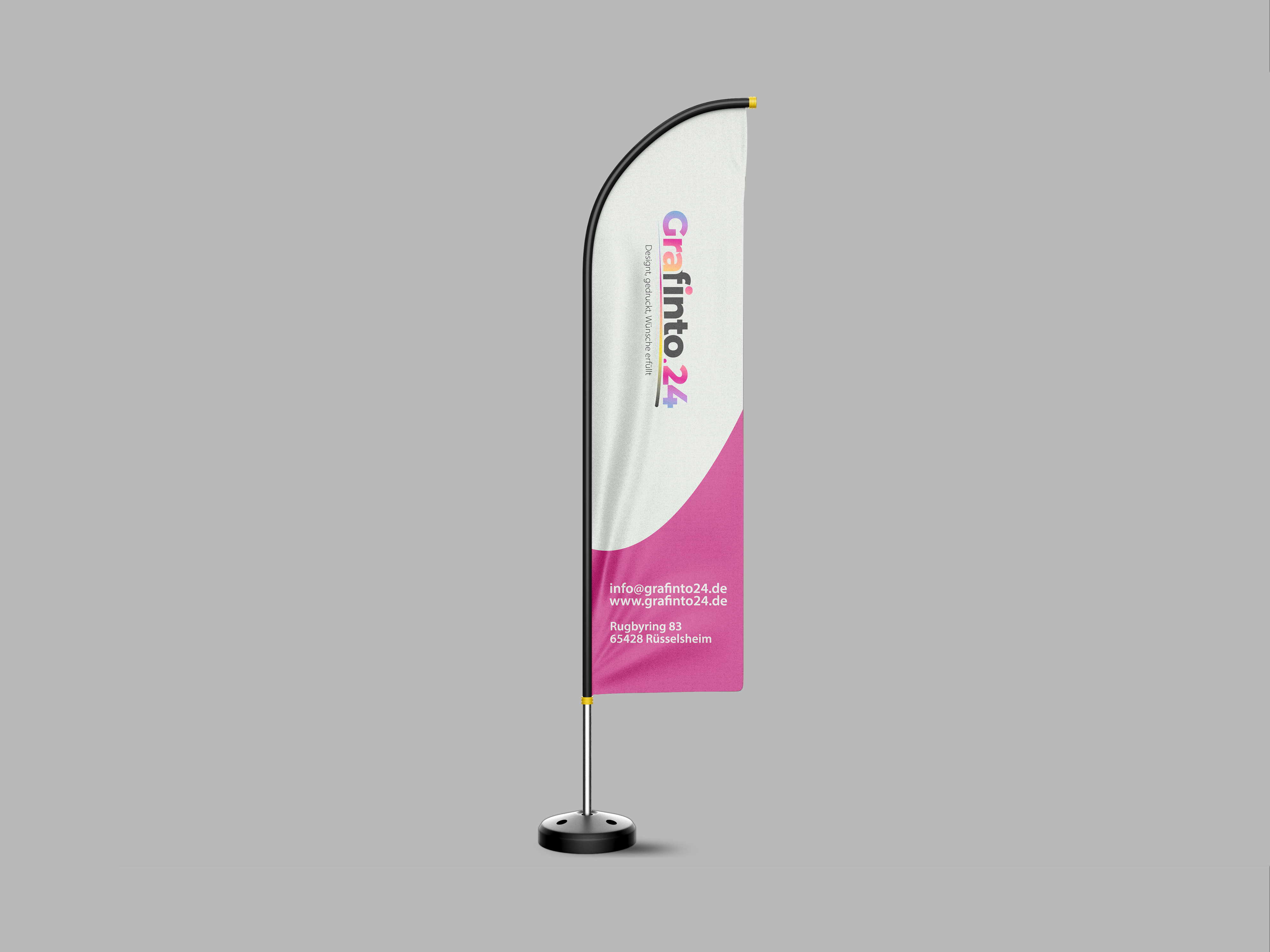 Werbefahne mit Standfuß