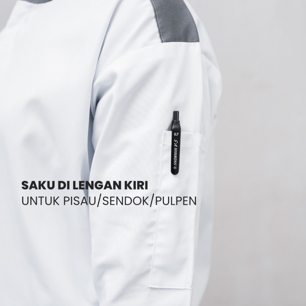 Baju Koki Chef Coat Dipta Bordir Nama