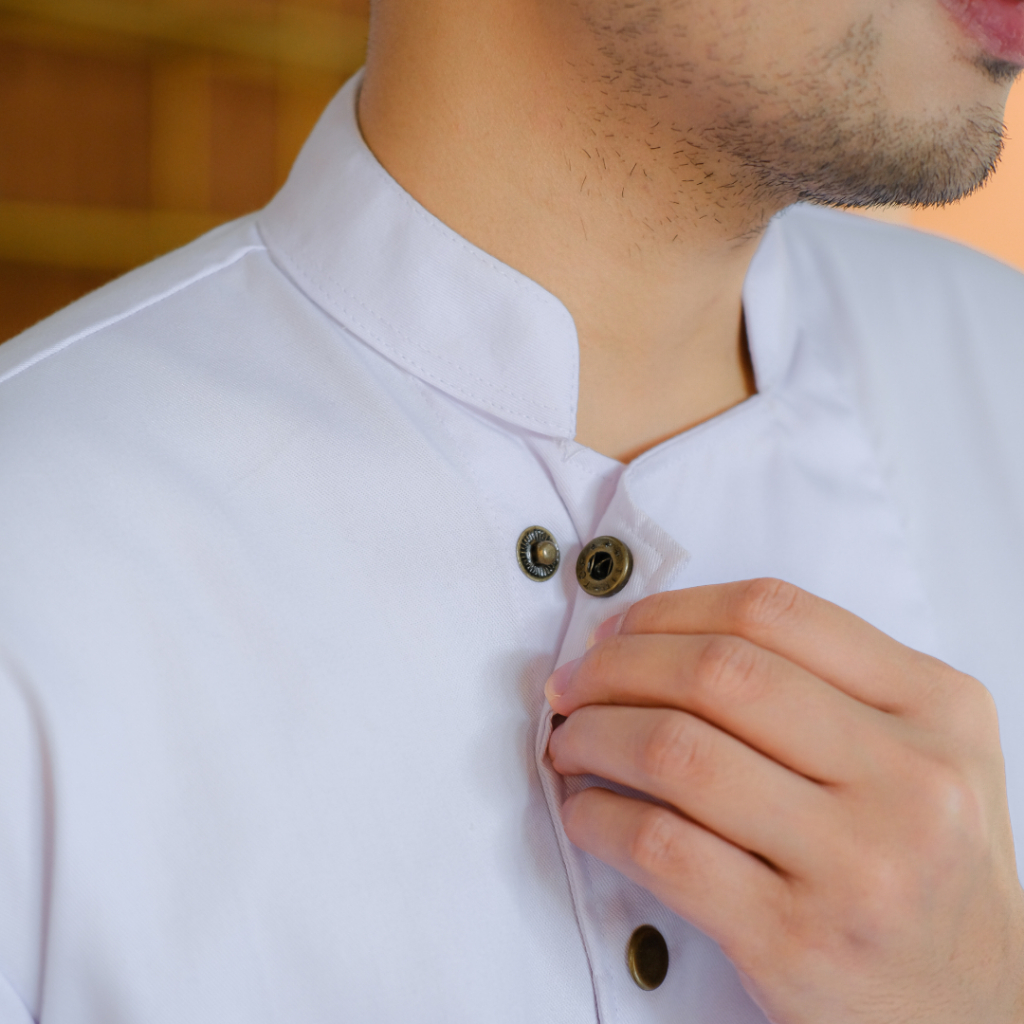 Baju Koki Polos Lengan Panjang Bordir Nama