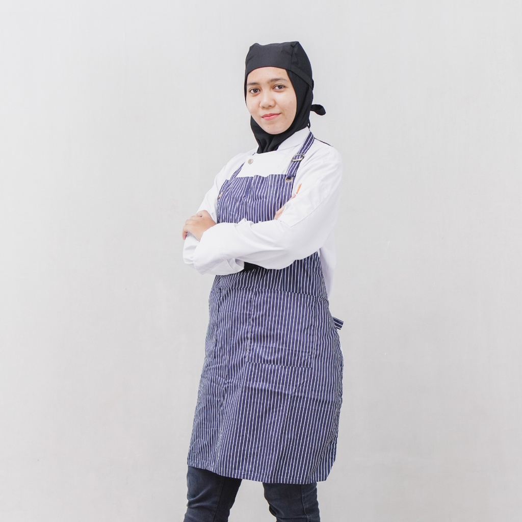 Apron Purana Lurik Custom Bordir Nama Usaha 