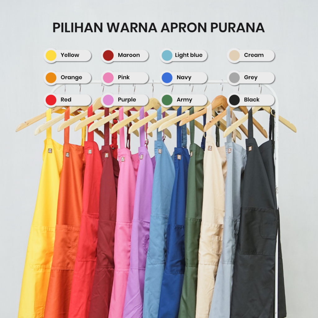 Apron Celemek Masak Barista Custom Bordir Nama