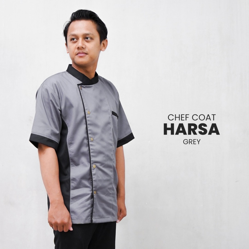 Harsa Baju Chef Koki Abu Bordir Nama
