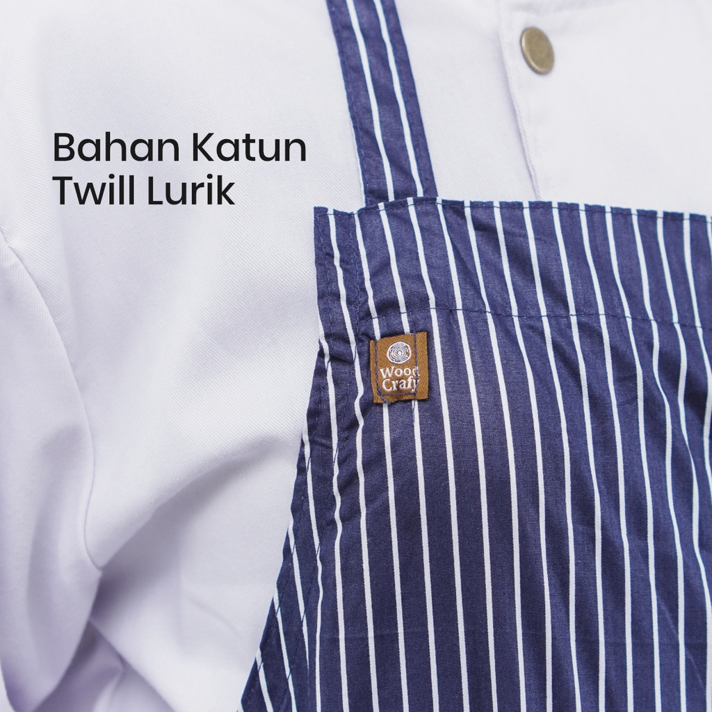 Apron Purana Lurik Custom Bordir Nama Usaha