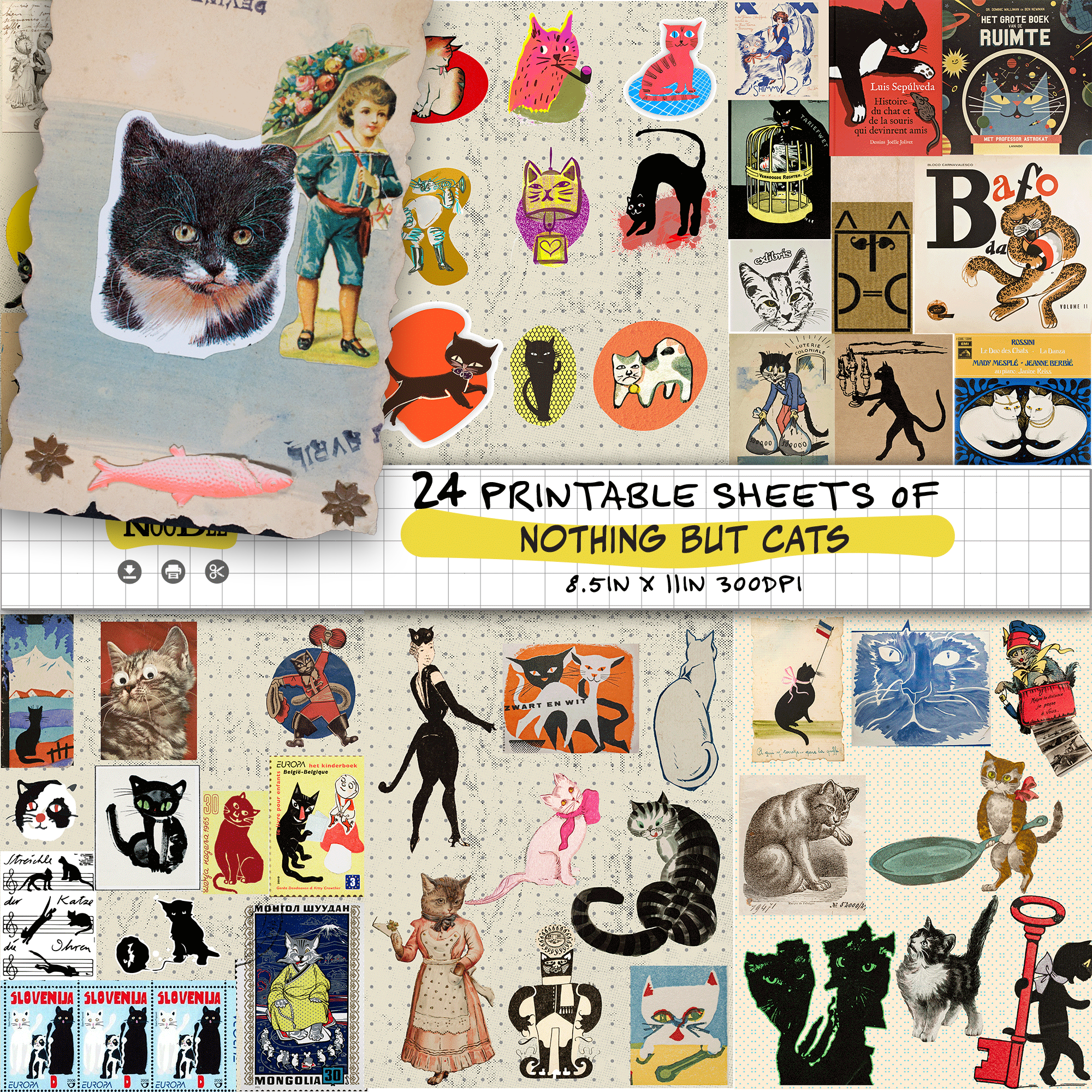 Nothing But Cats Collage Kit 