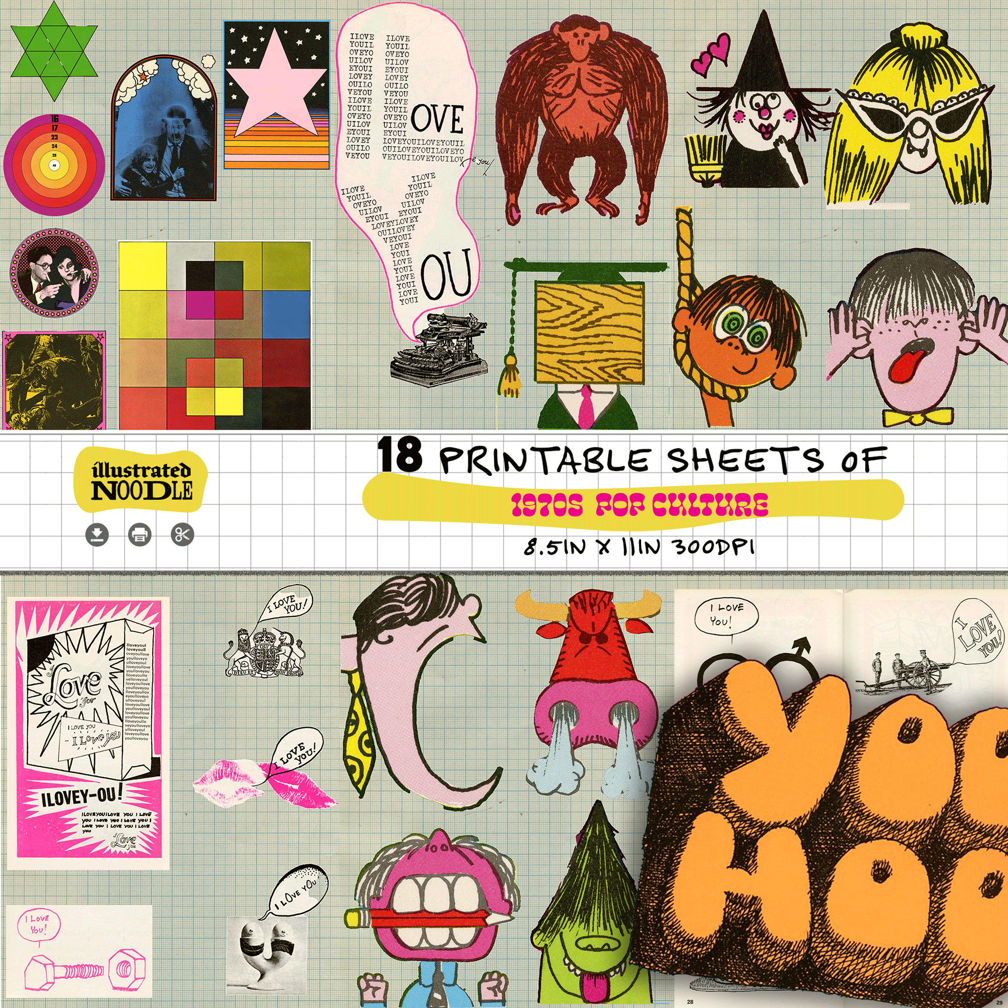 That 70s Kitsch Collage Kit (download)