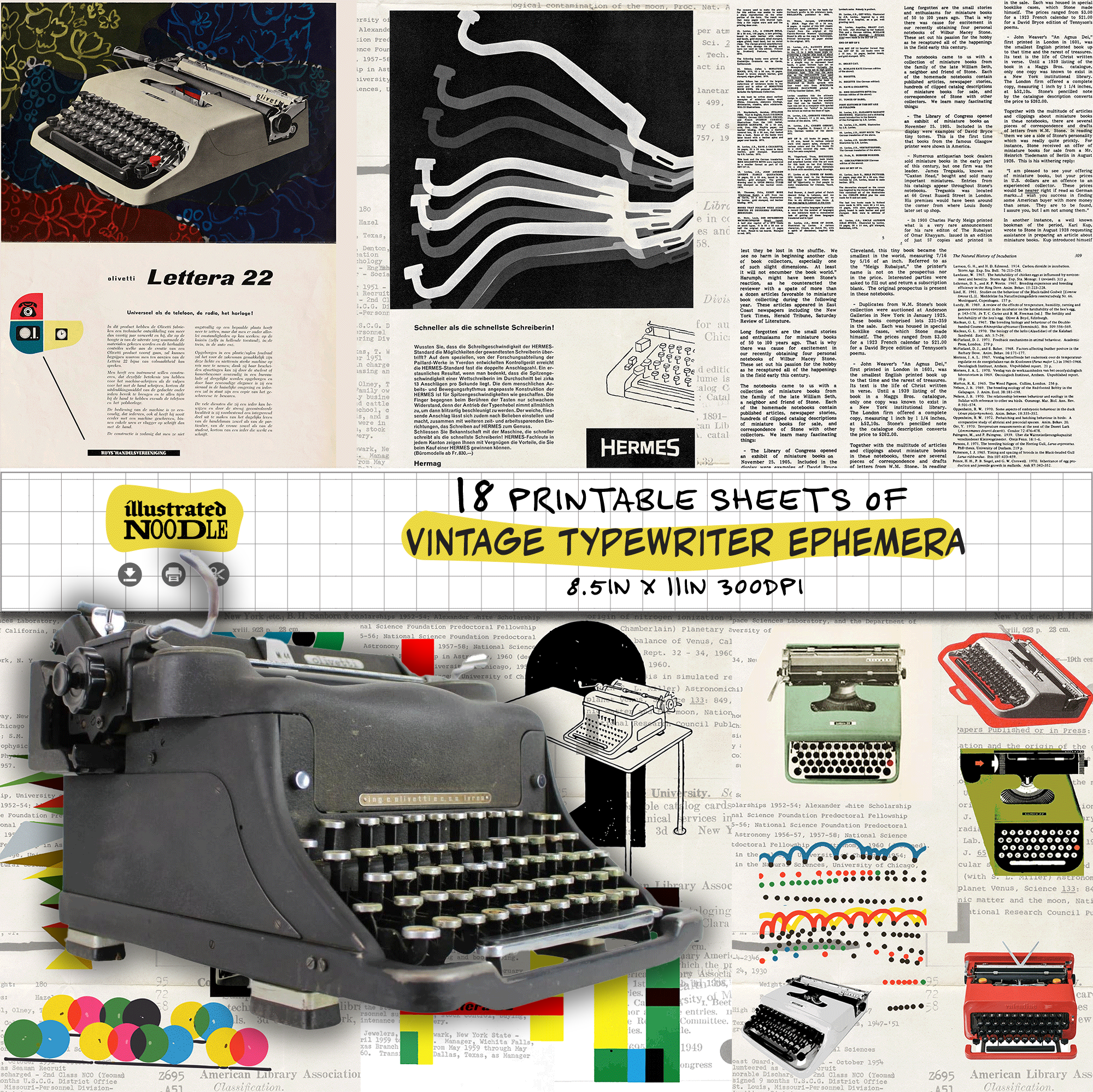 Vintage Olivetti and Friends Typewriter Ephemera 