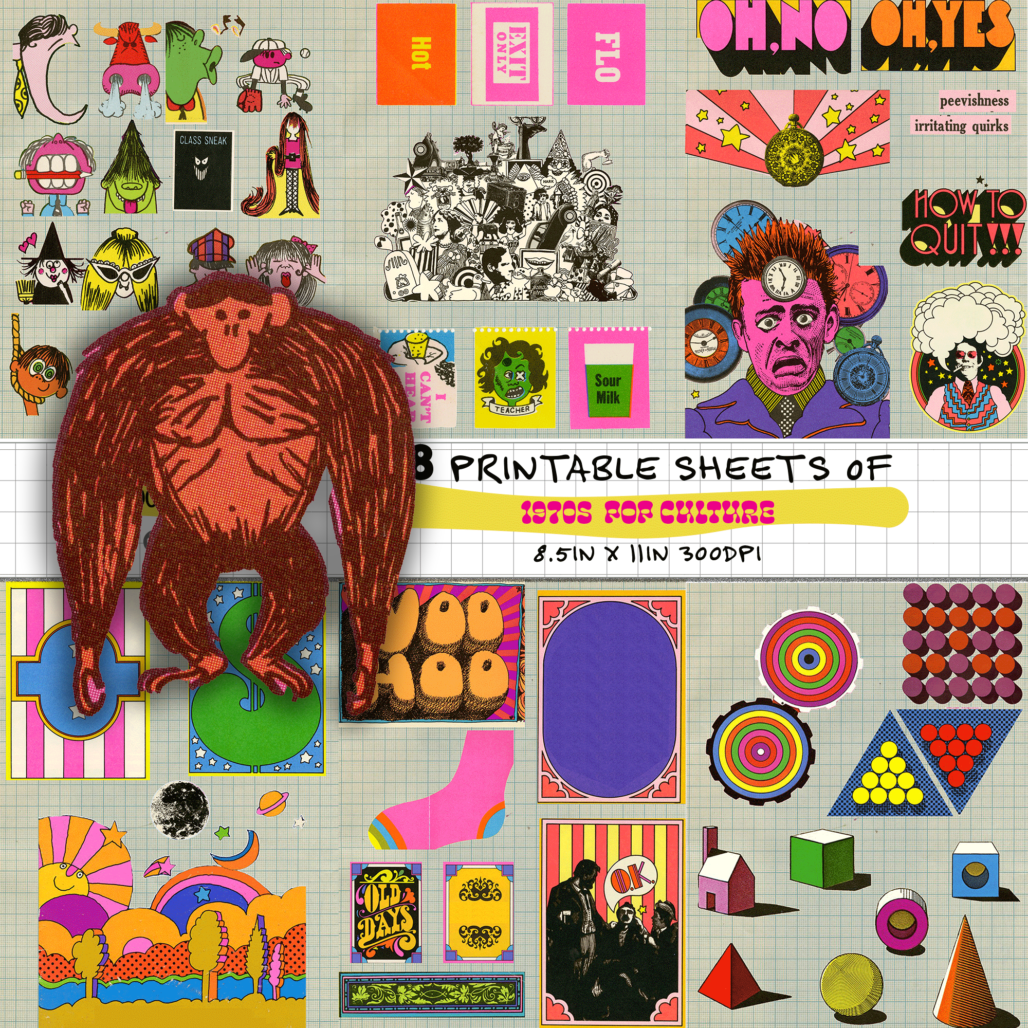 That 70s Kitsch Collage Kit (download)