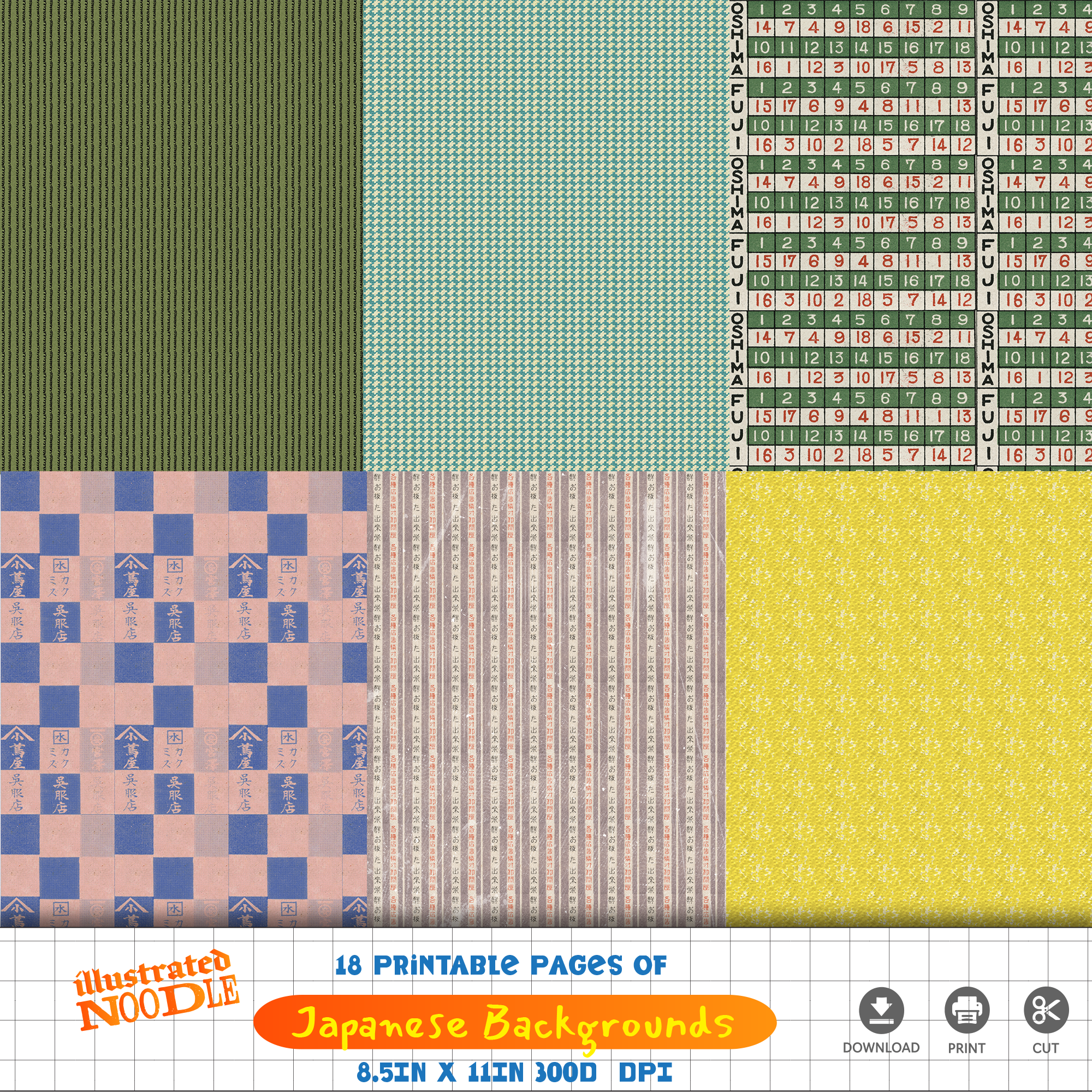 Japanese Style Collage Backgrounds