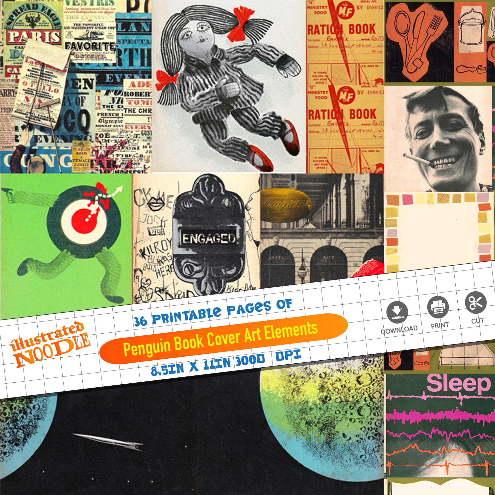 Penguin Books Cover Art Collage Bundle
