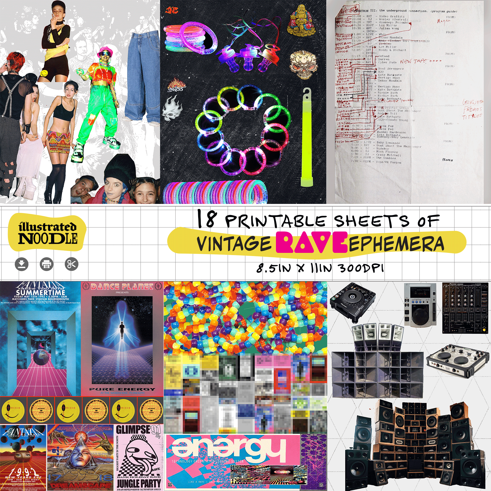  90s Club Kid Rave Ephemera