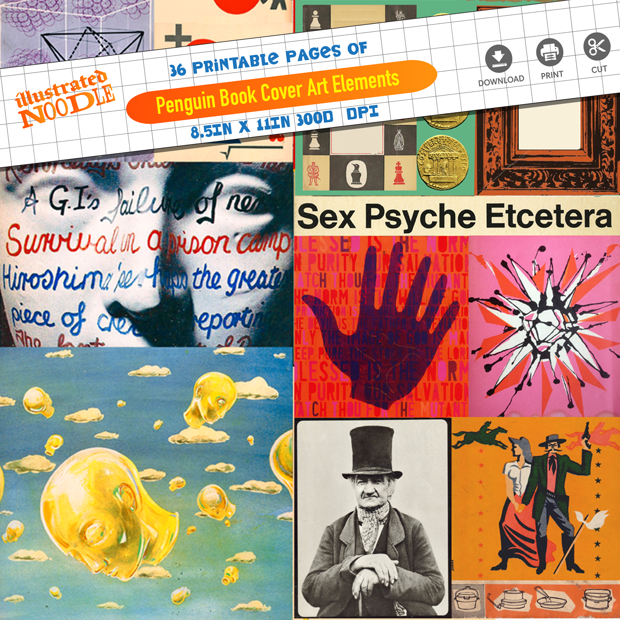 Penguin Books Cover Art Collage Bundle