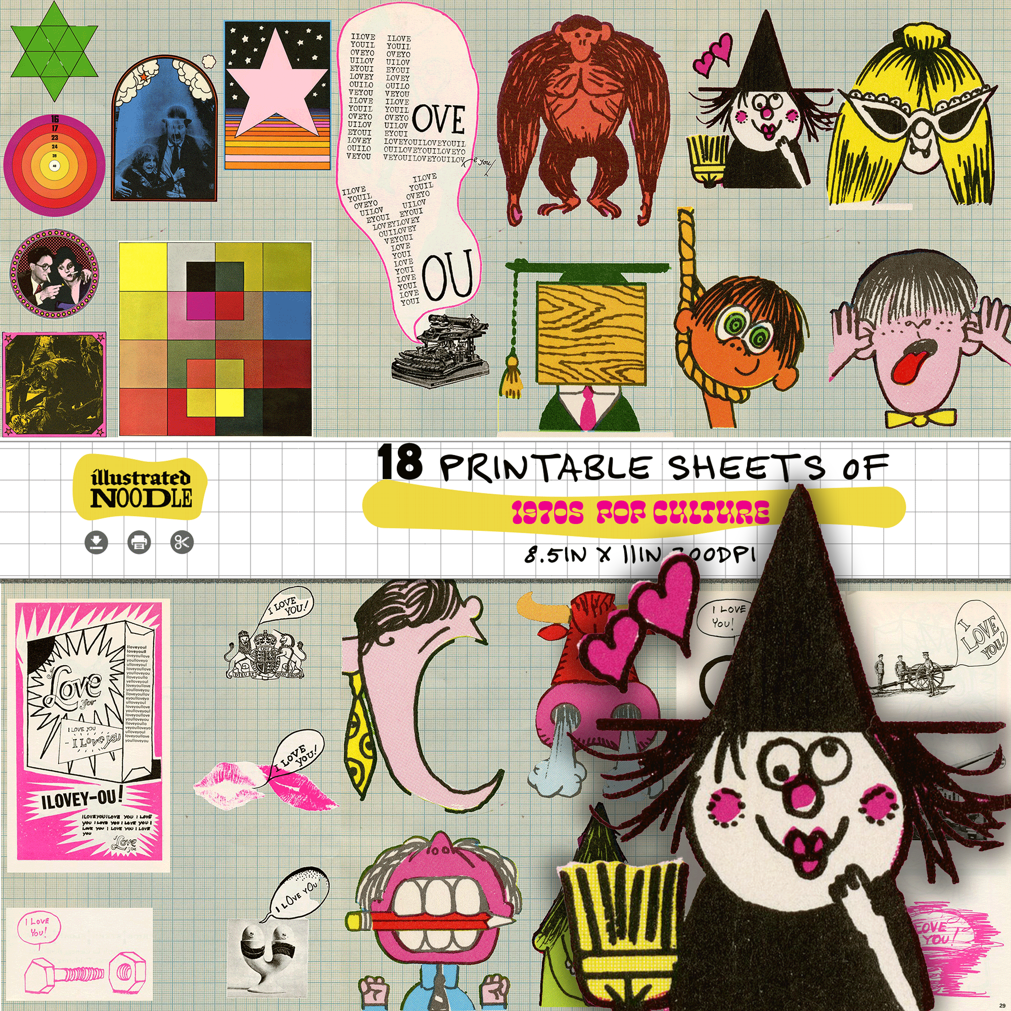 That 70s Kitsch Collage Kit (download)