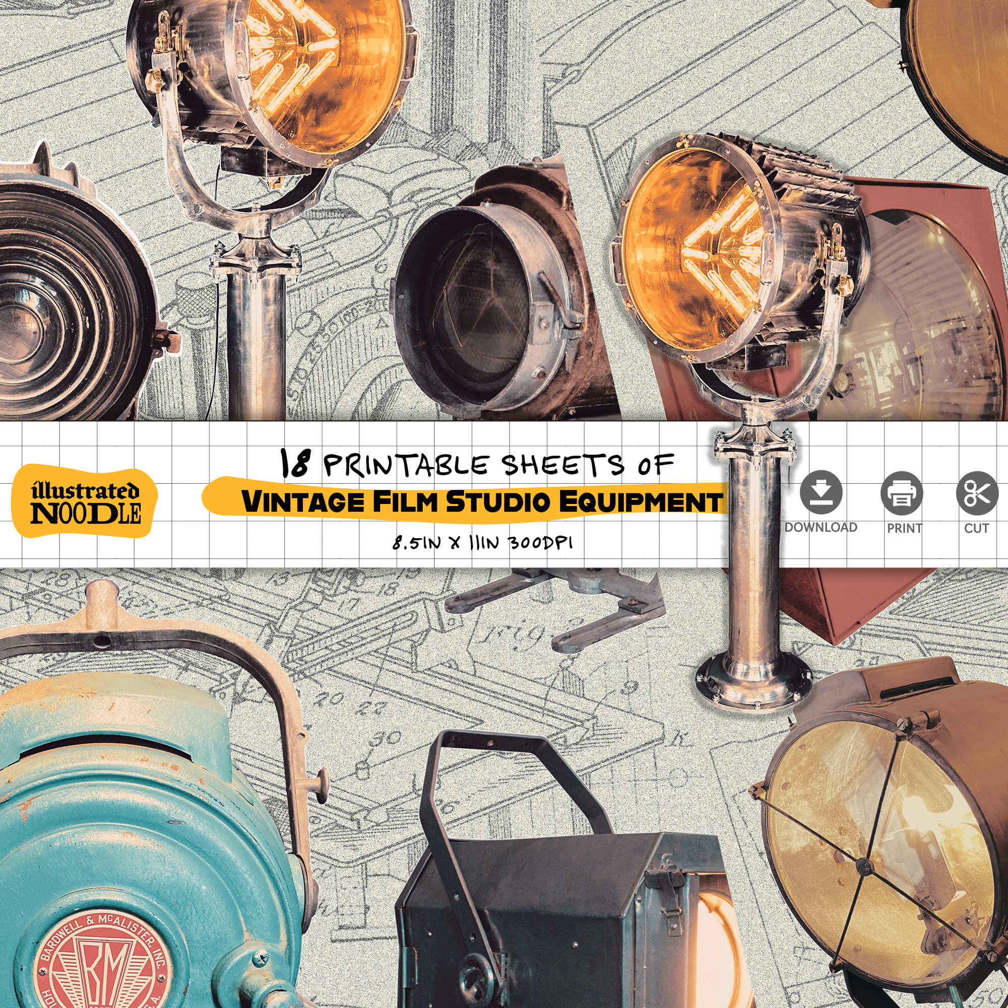 Vintage Camera and Film Ephemera Collage Kit