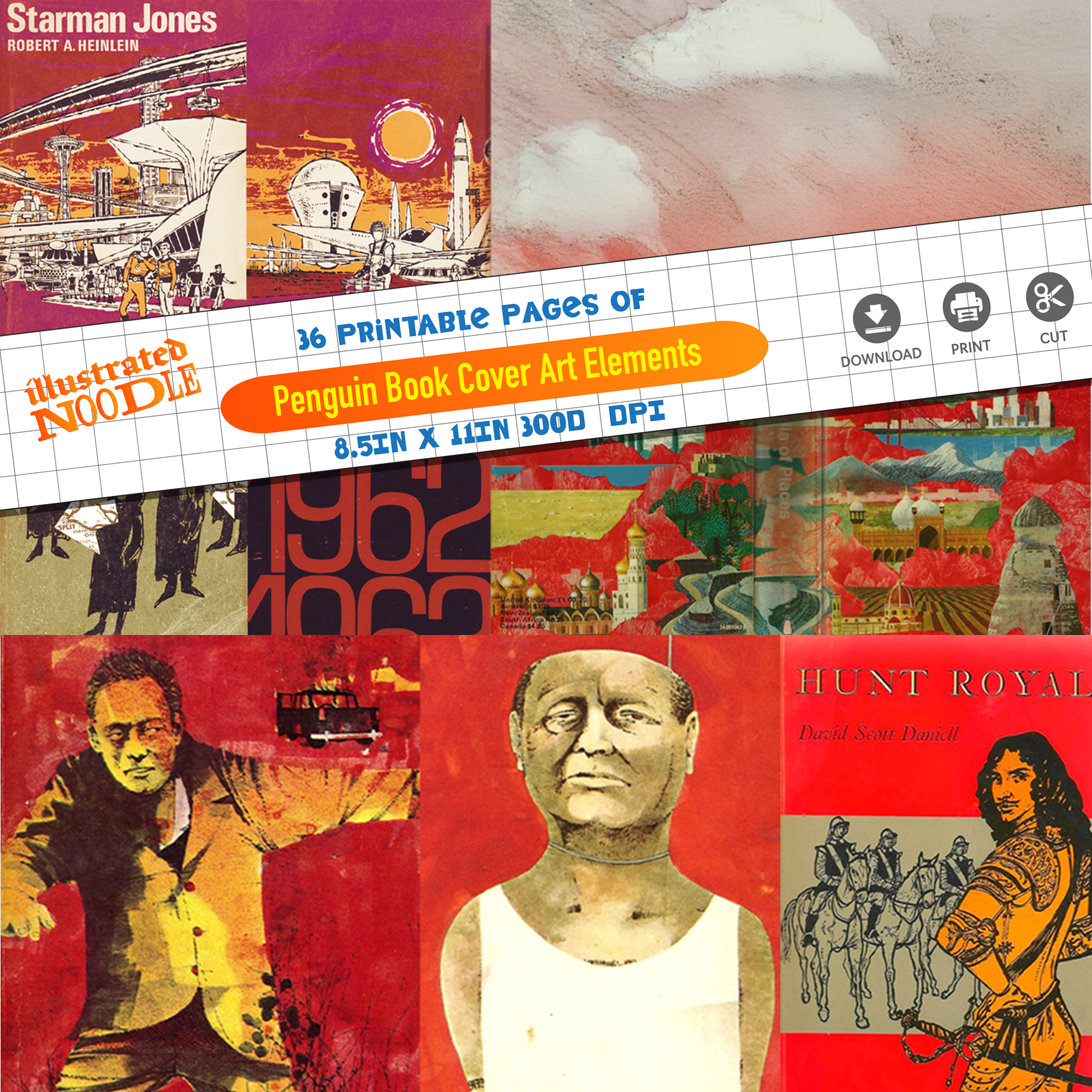 Penguin Books Cover Art Collage Bundle