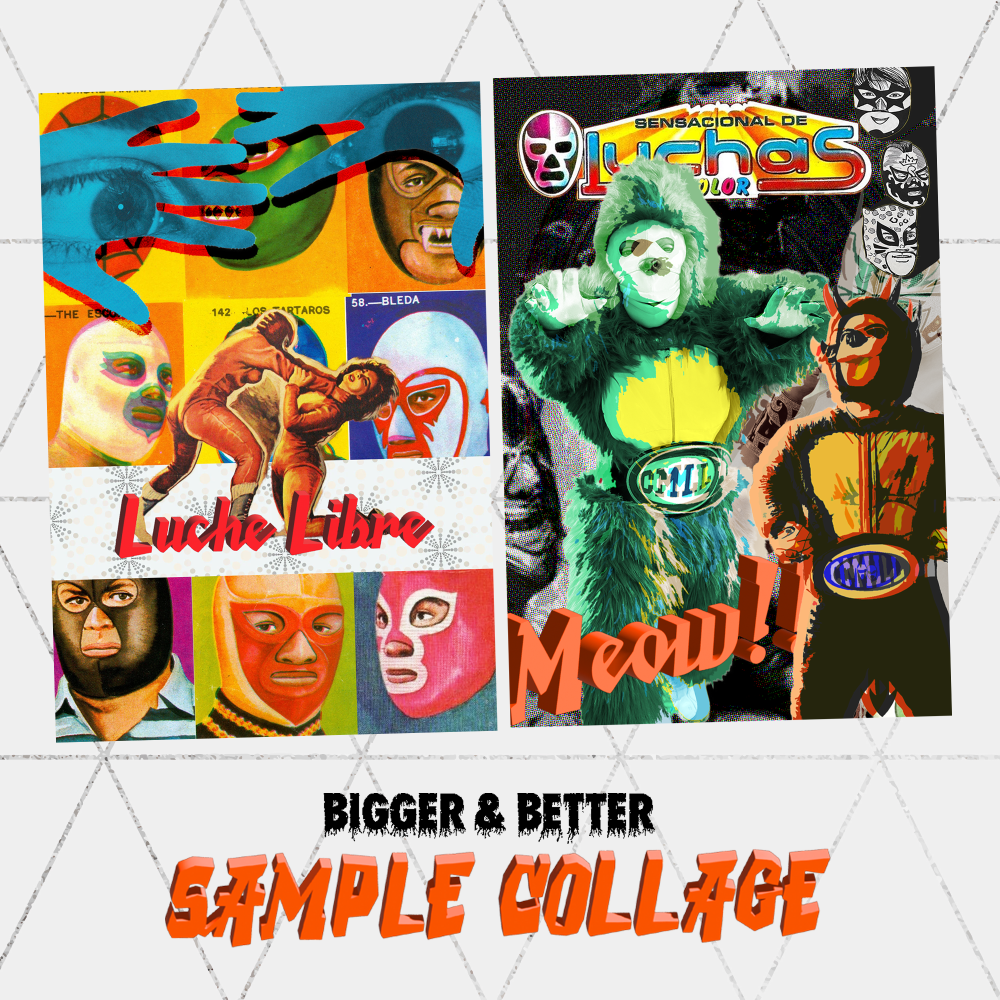 Lucha Libre Mexican Wrestling Collage Kit (download)