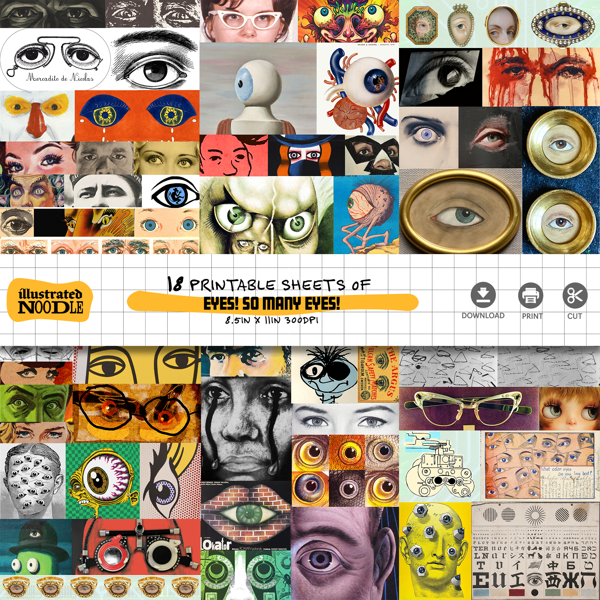 Eyes! Eyes! Eyes! Collage Kit (download)