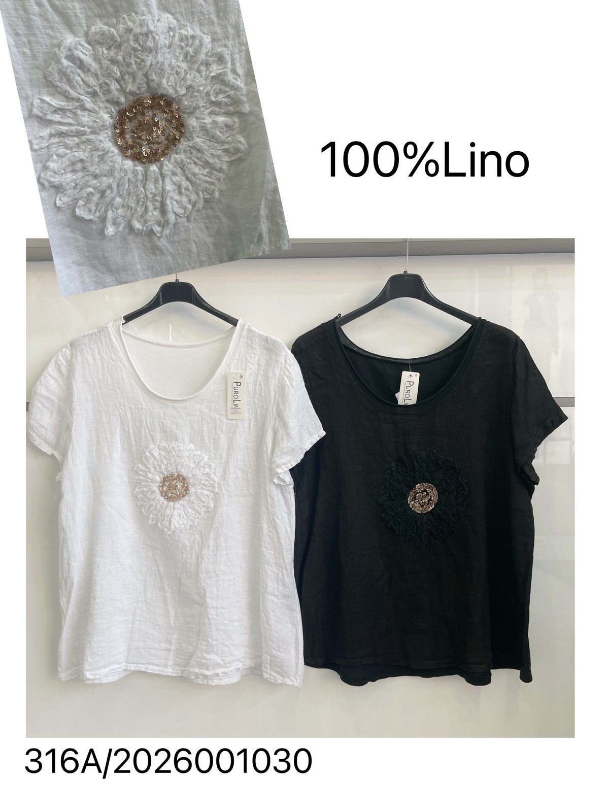Embroidered Linen T-Shirt