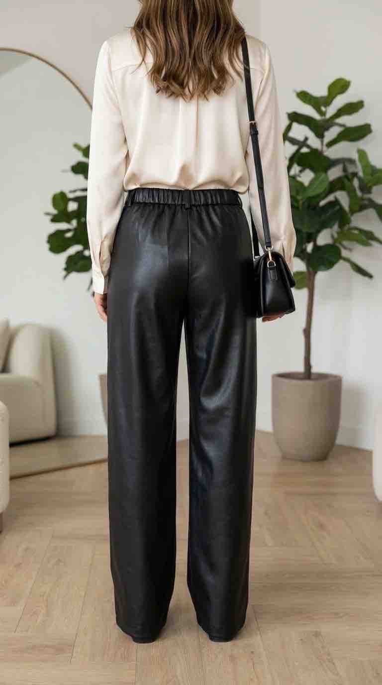 Black Faux Leather Pants
