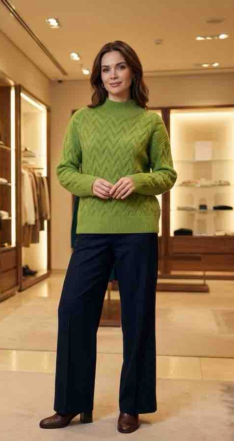 Green Cable Knit Sweater