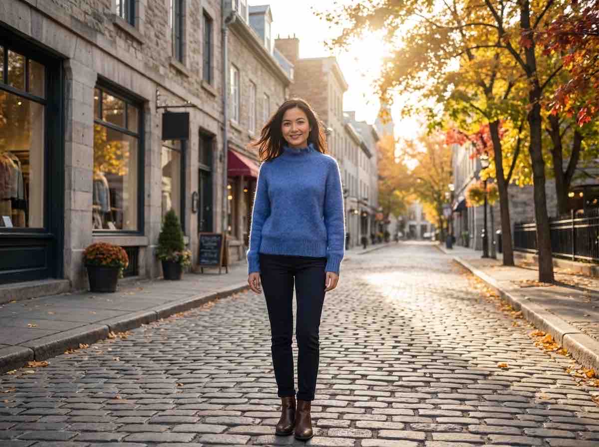 Blue Turtleneck Sweater