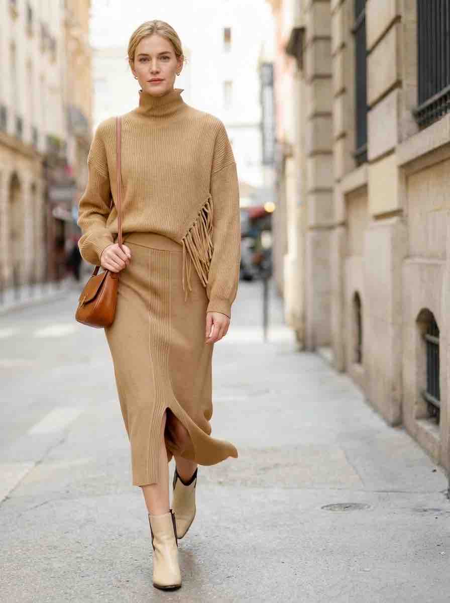 Camel Knit Sweater Set