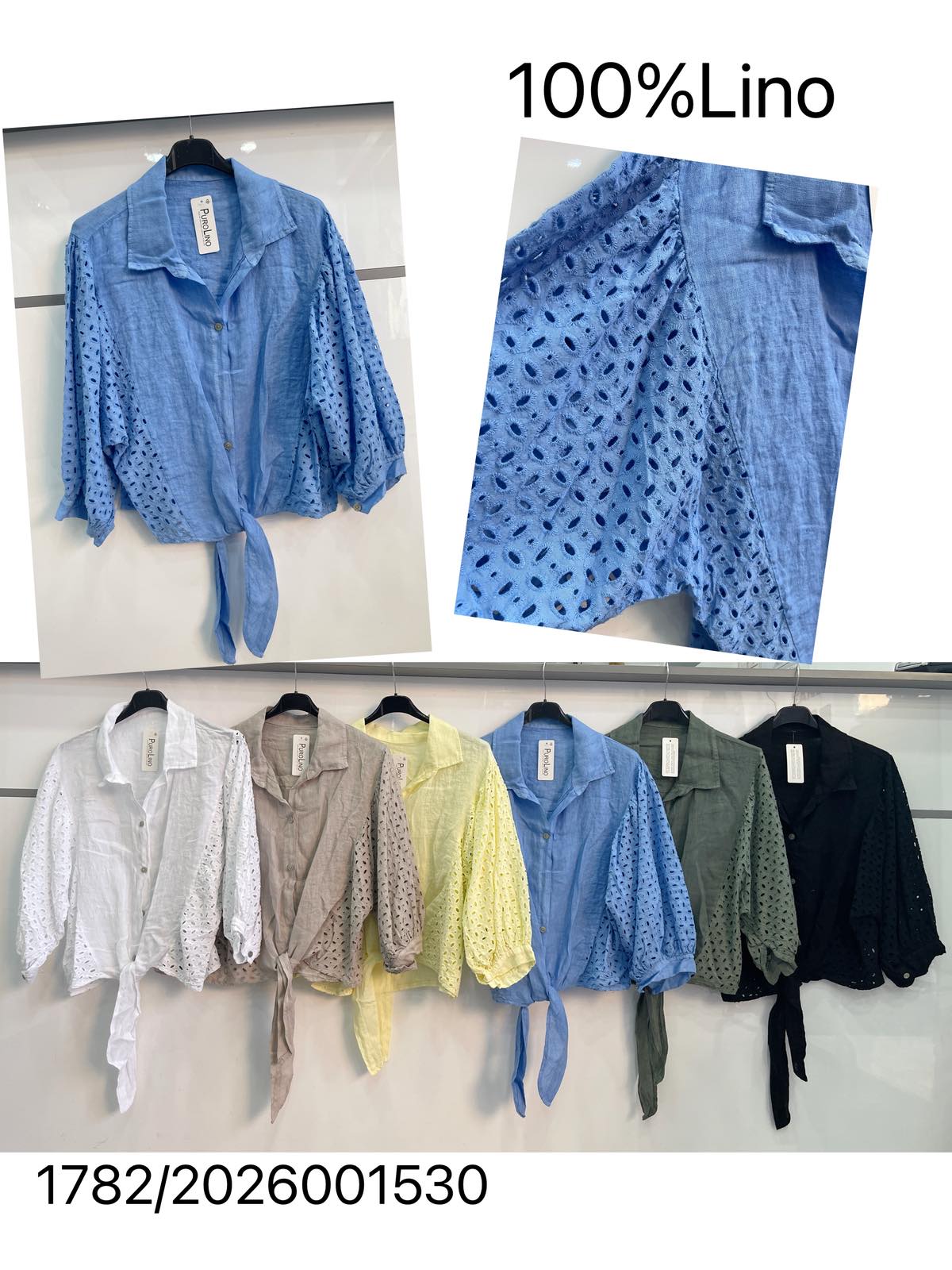 100% Linen Embroidered Blouse