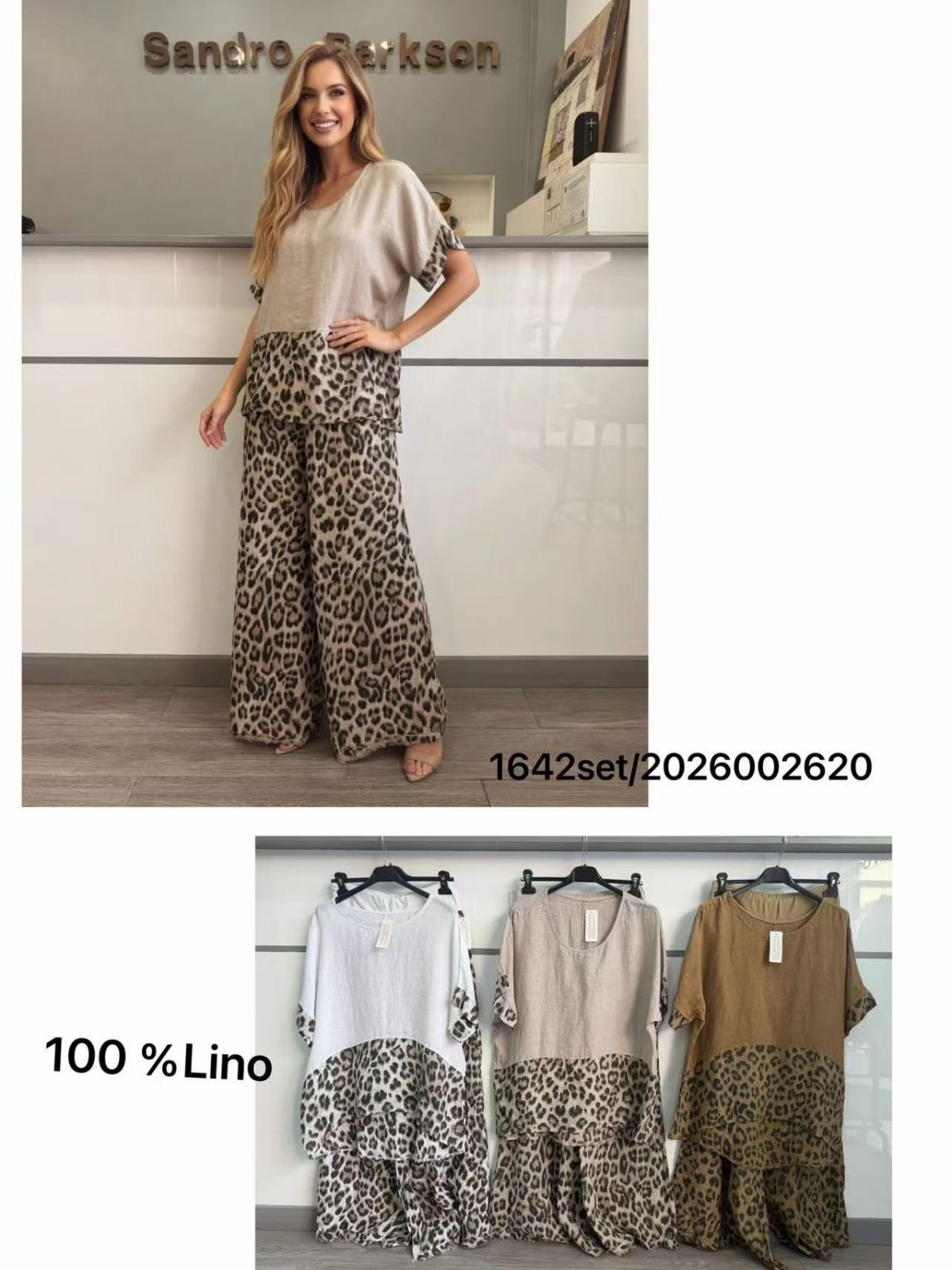 Leopard Print Linen Set