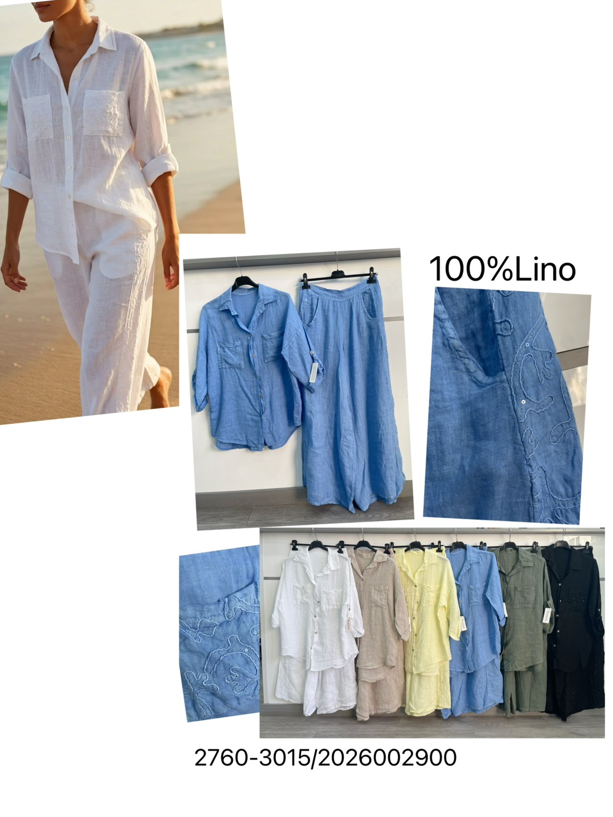 100% Linen Shirt and Pants Set