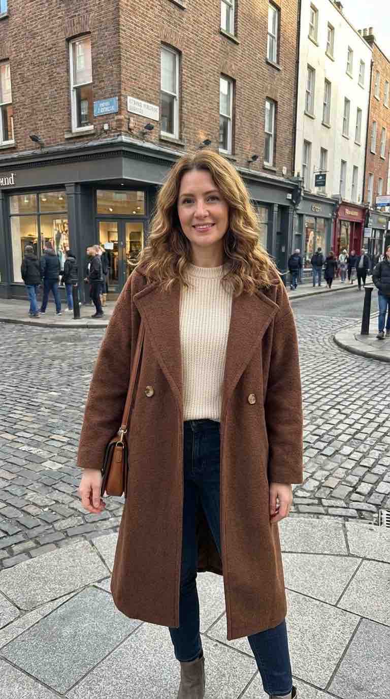 Women's Brown Wool Overcoat
