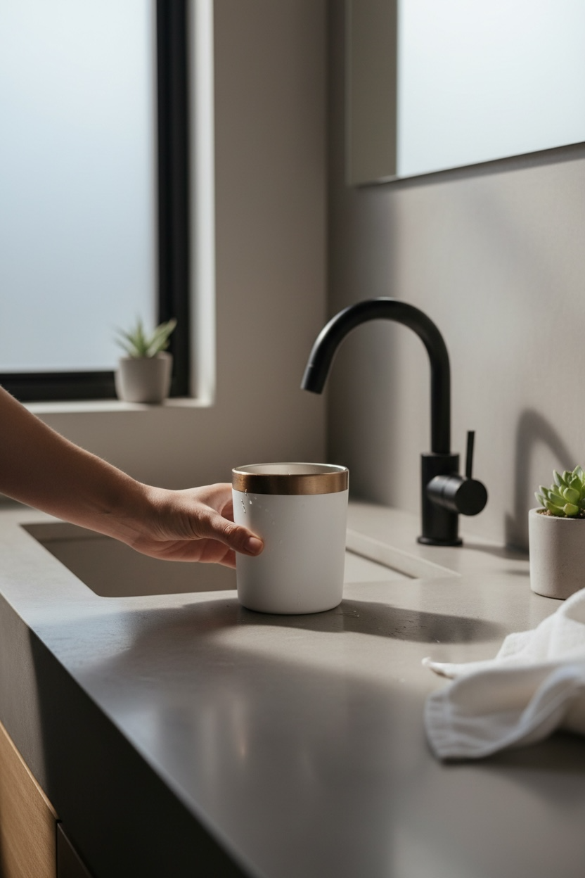 Frasco de plástico con tapa de acero inoxidable