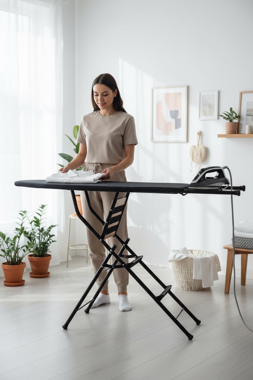 Burro de planchar con escalera Black Deluxe