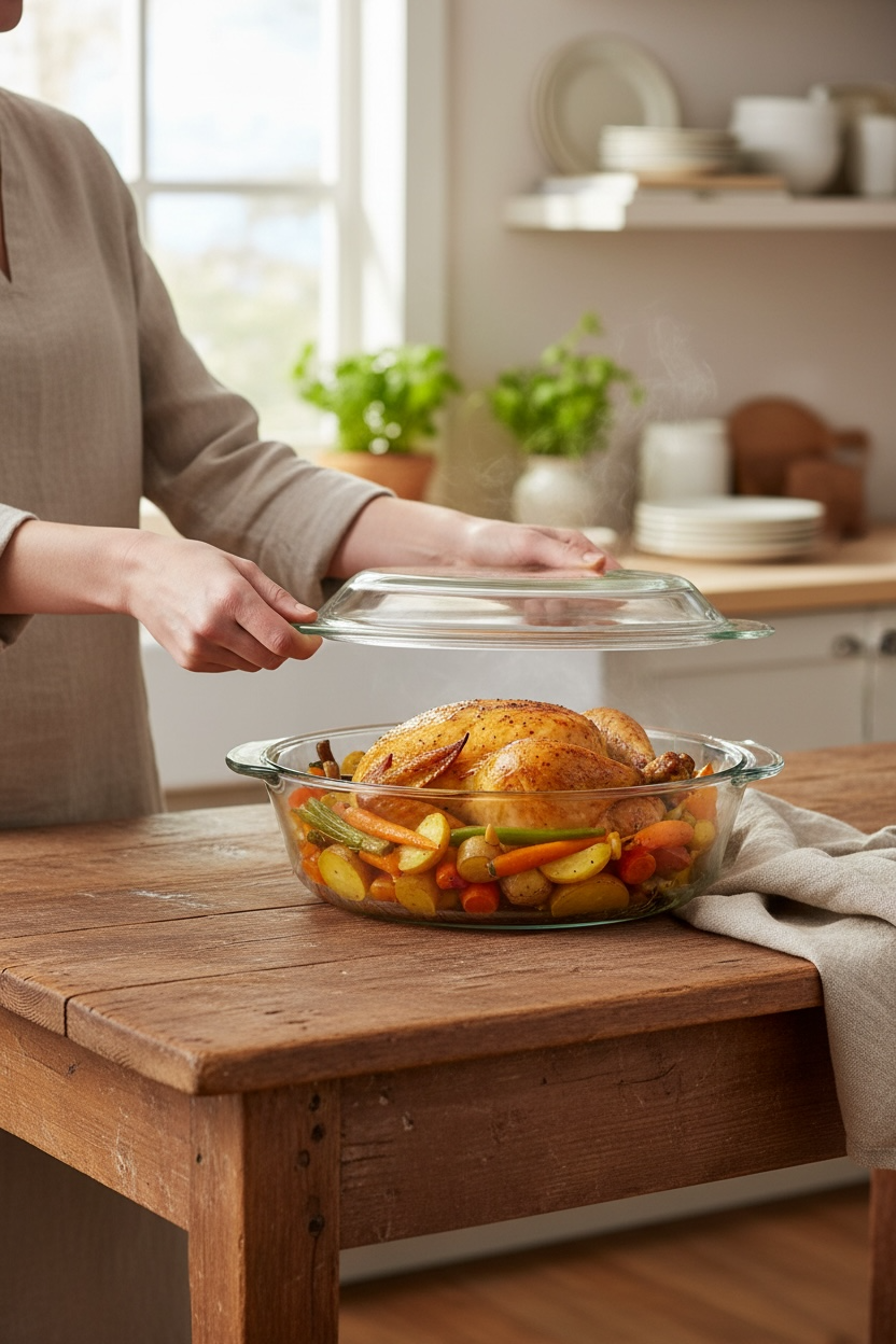 Refractario para Cocinar de Vidrio con Tapa - 2000 ml