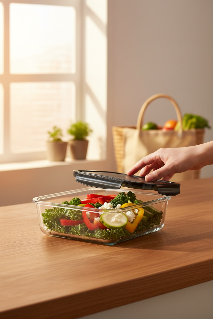 1.52L Recipiente Rectangular Hermético de Vidrio Multiusos