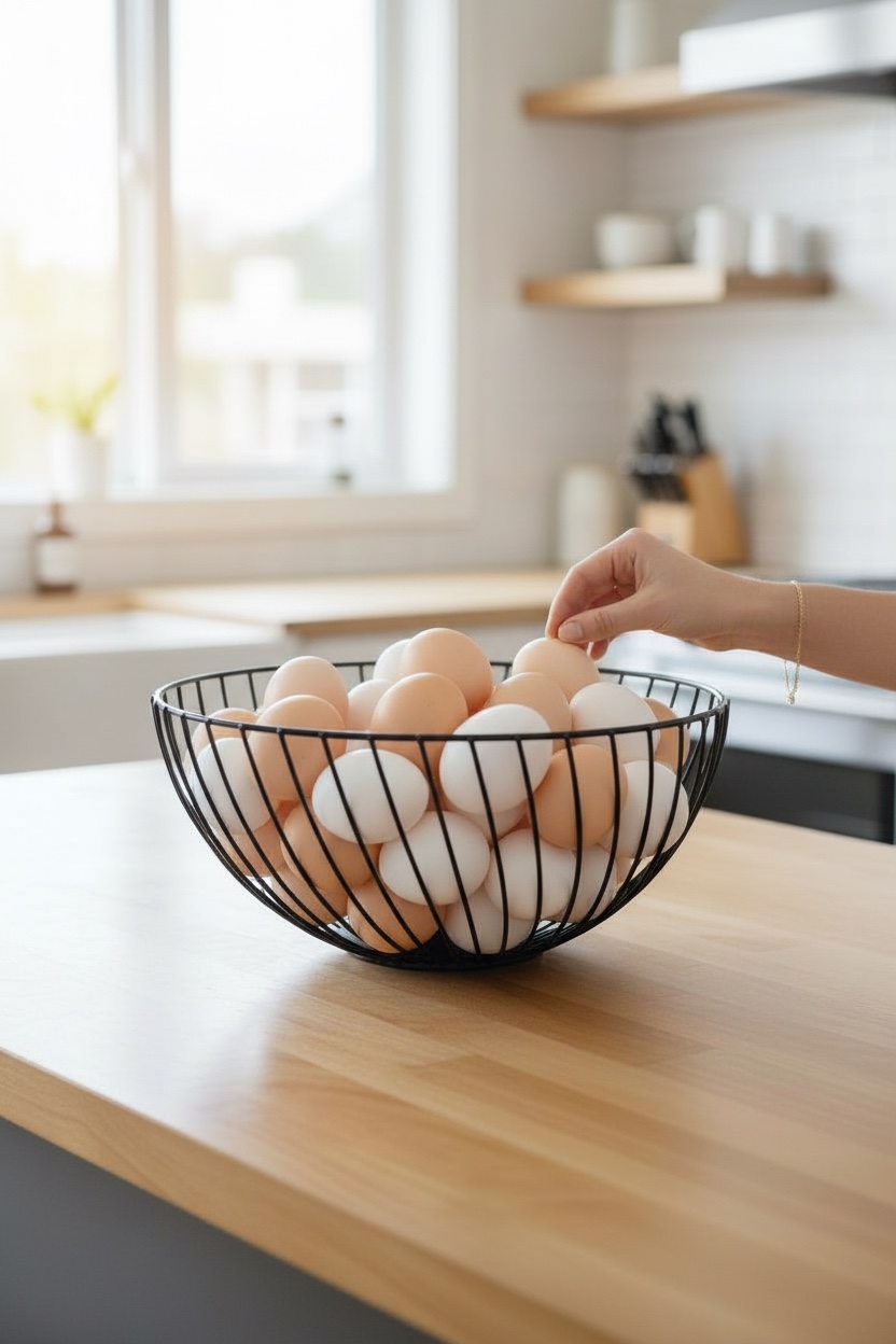 Canasta frutero, panera y huevera