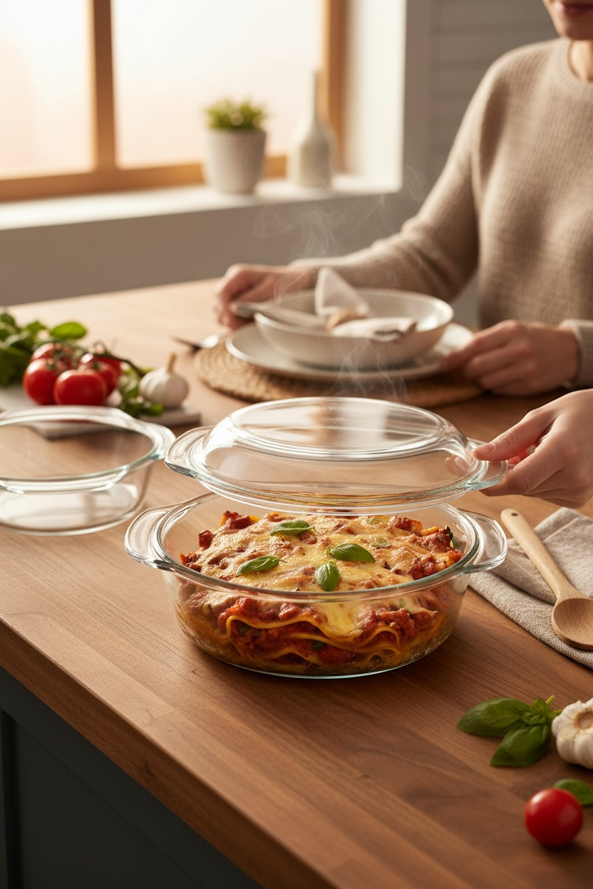 Refractario para Cocinar de Vidrio con Tapa - 2000 ml