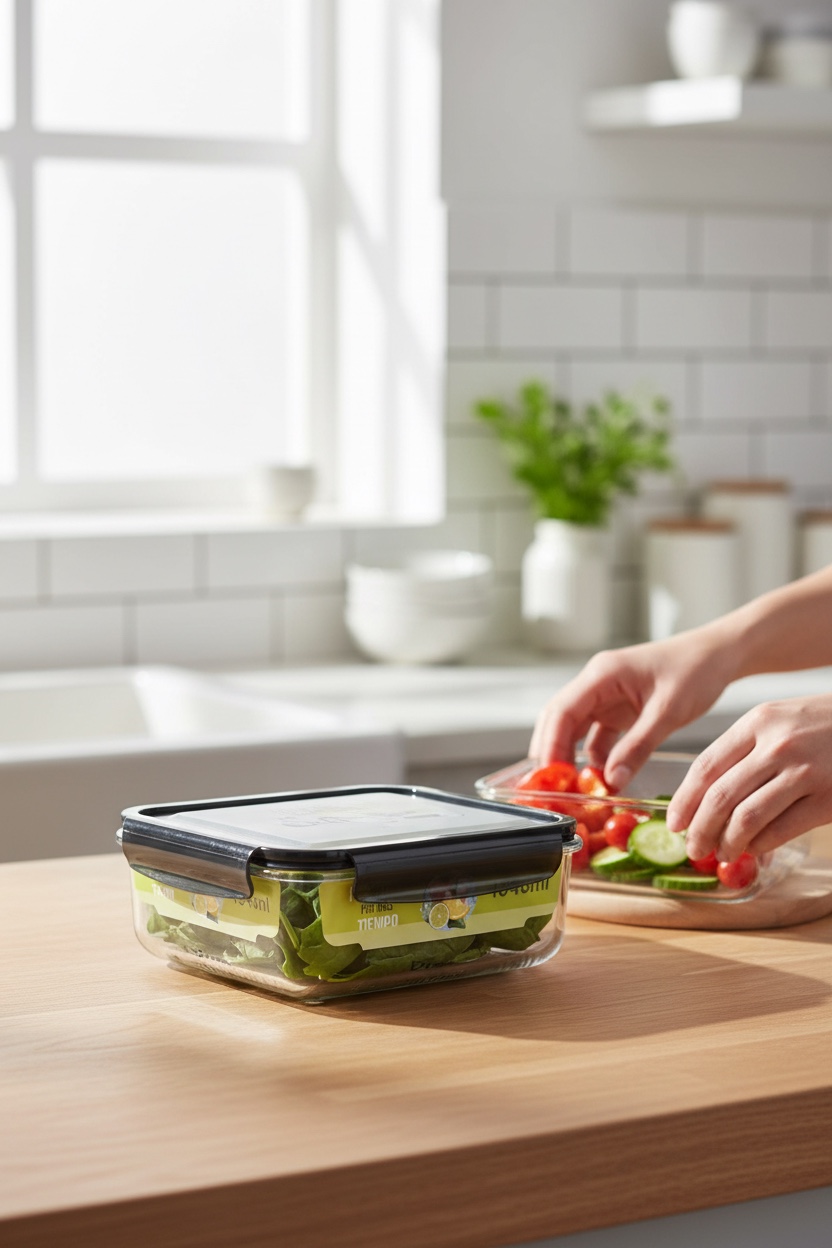 Recipiente Rectangular Hermético de Vidrio Multiusos 370ml