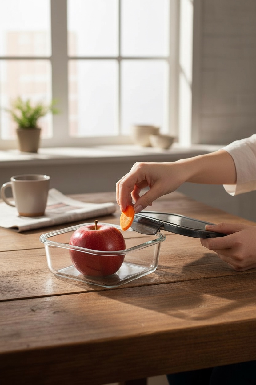 Recipiente Rectangular Hermético de Vidrio Multiusos 370ml