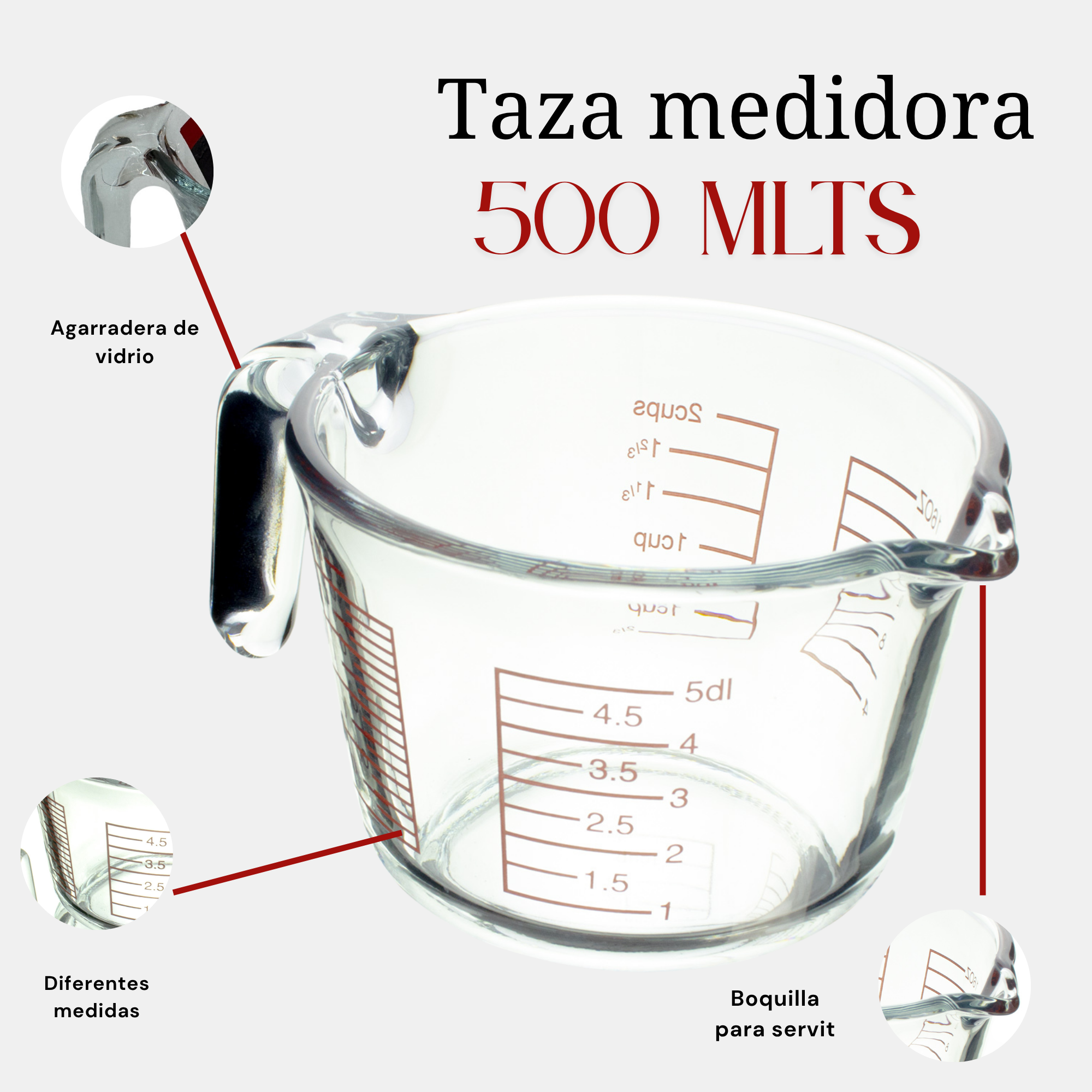 500 mlts Taza medidora
