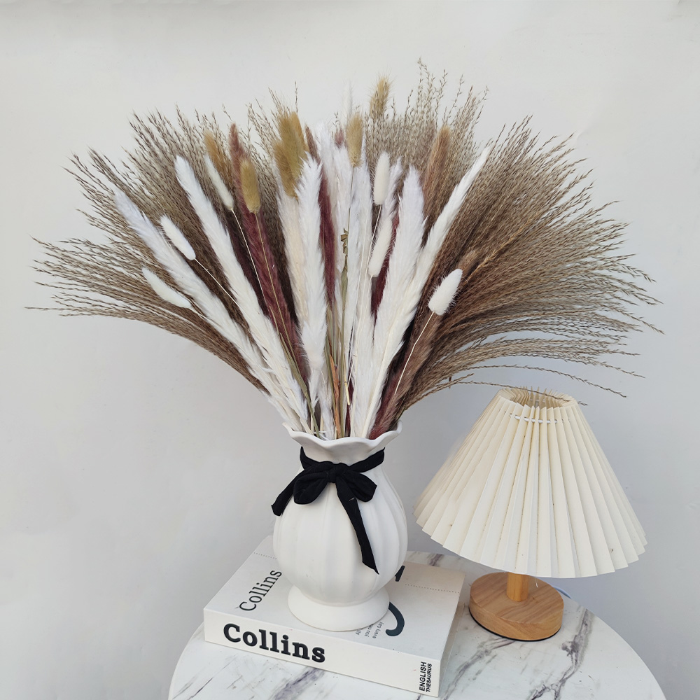 160 Pcs Dried Pampas Grass Decor17”