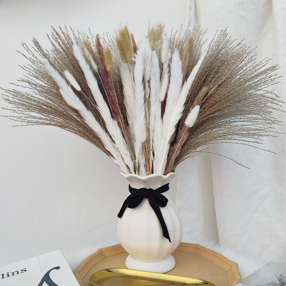 160 Pcs Dried Pampas Grass Decor17”