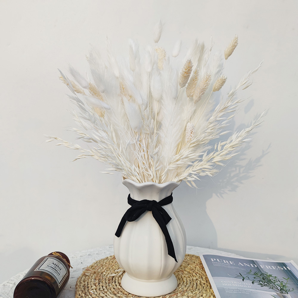 JB BOSZOANA 75 Pcs White Pampas Décor 17"