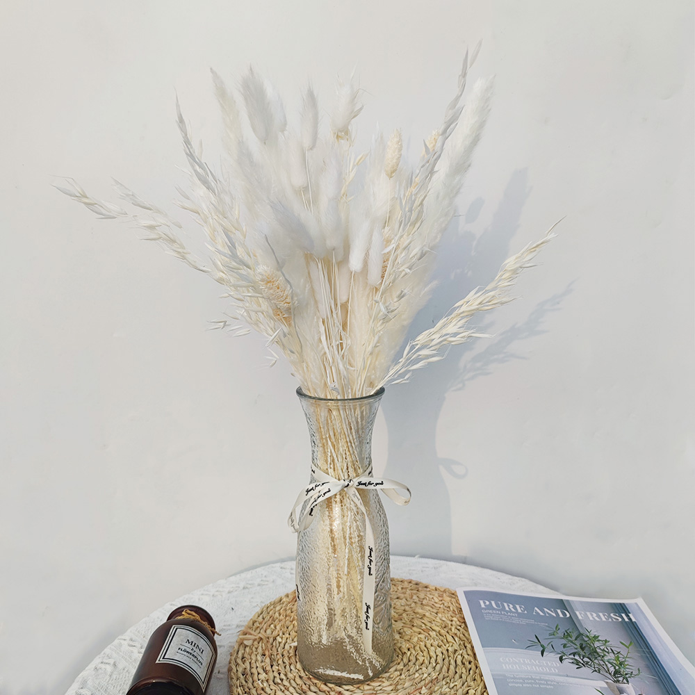 JB BOSZOANA 75 Pcs White Pampas Décor 17"