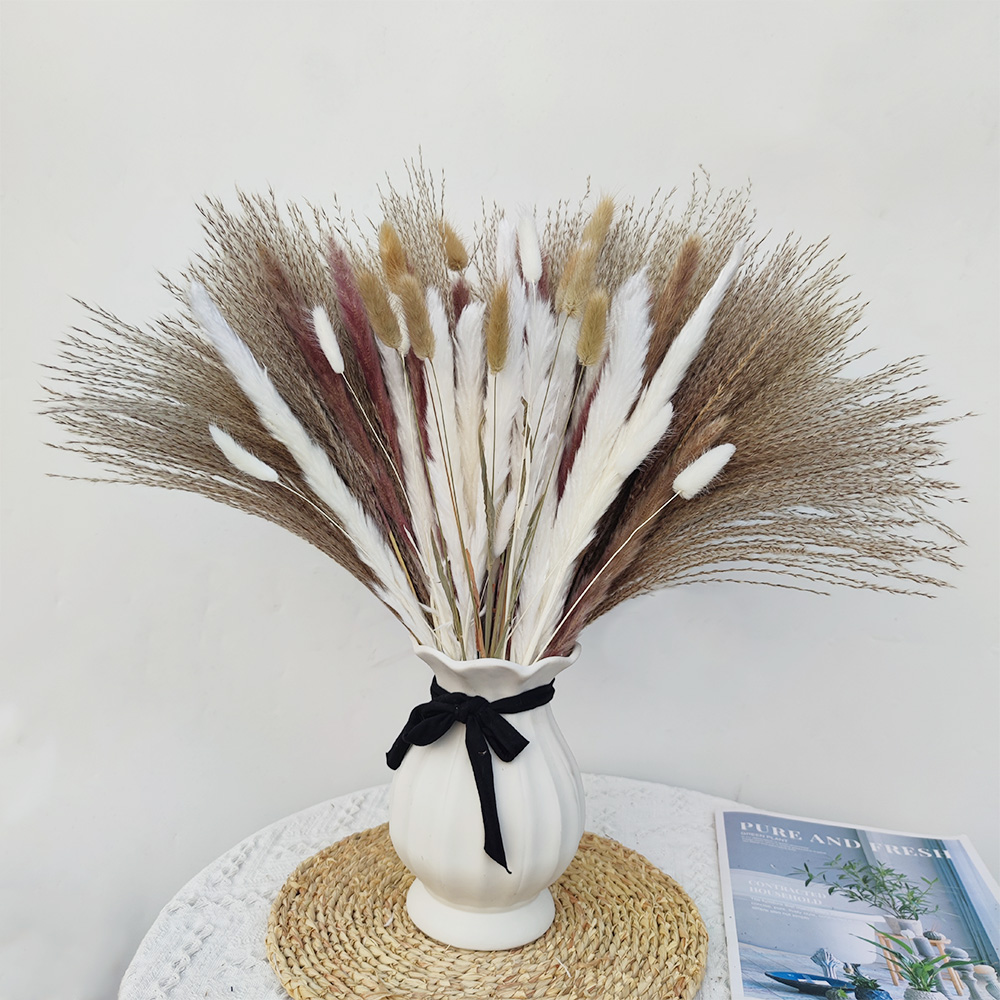 160 Pcs Dried Pampas Grass Decor17”
